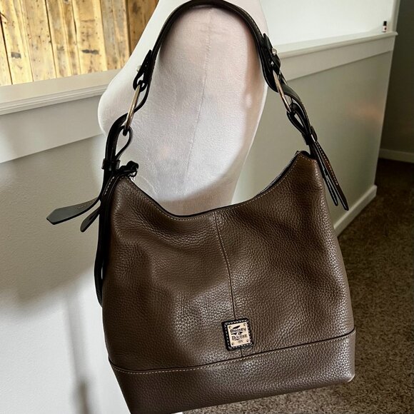 Dooney & Bourke Gracie gray elephant hobo bag soft leather elegant offic… - Picture 1 of 13